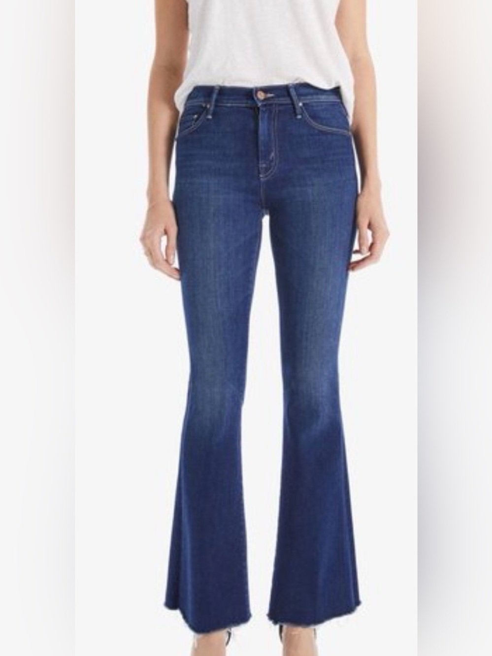 MOTHER The Weekender Fray Flare Home Movies Blue Size 25
